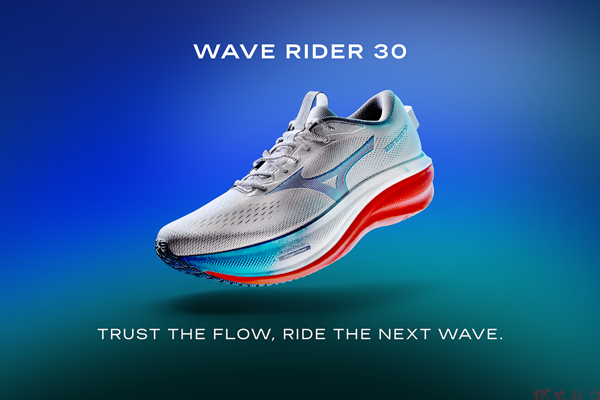 從落地到推蹬,釋放最流暢的靈魂。MIZUNO WAVE RIDER 30 首度搭載全掌波浪板,改寫三十年的乘浪體驗 從落地到推蹬,釋放最流暢的靈魂。MIZUNO WAVE RIDER 30 首度搭載全掌波浪板,改寫三十年的乘浪體驗