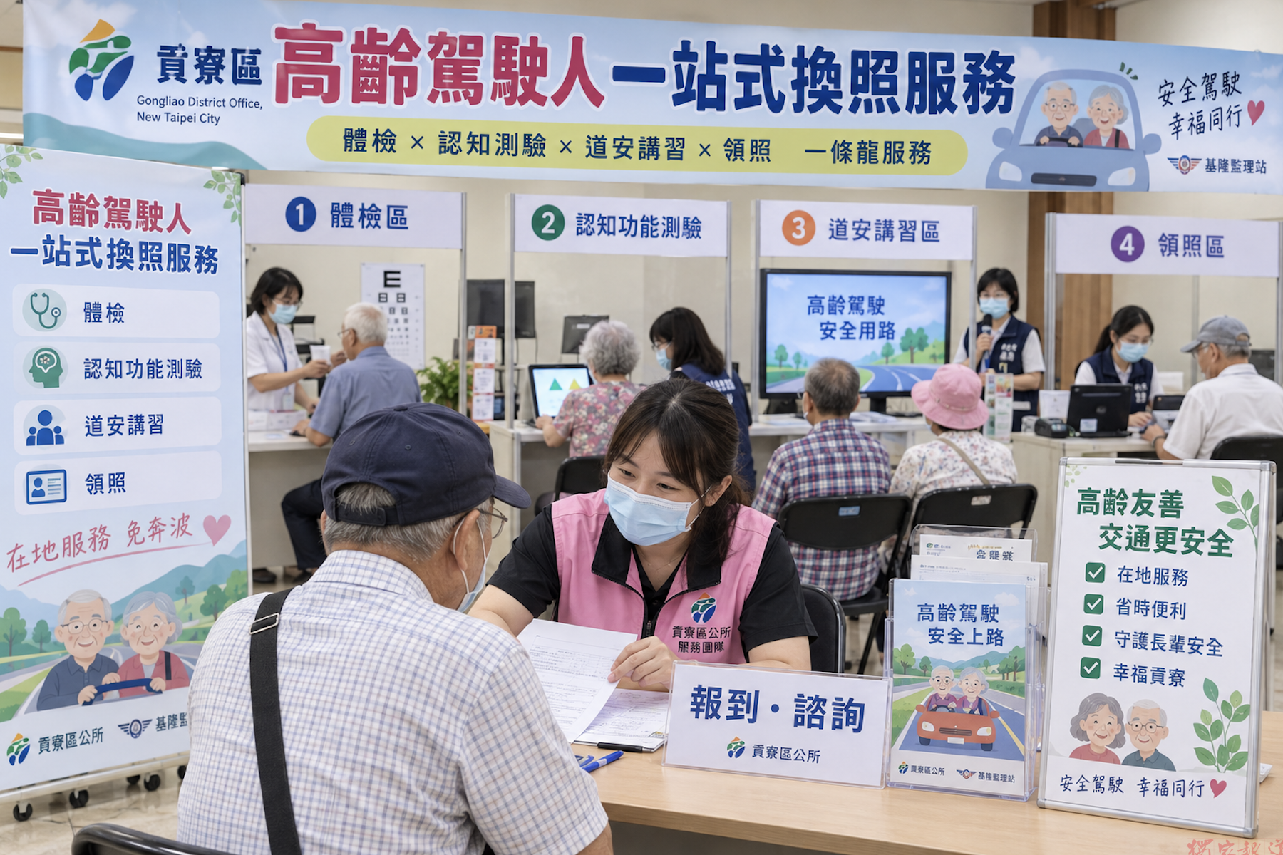 貢寮區公所9月15日辦理高齡換照 首度納入70歲新制對象就近服務 貢寮區公所9月15日辦理高齡換照 首度納入70歲新制對象就近服務