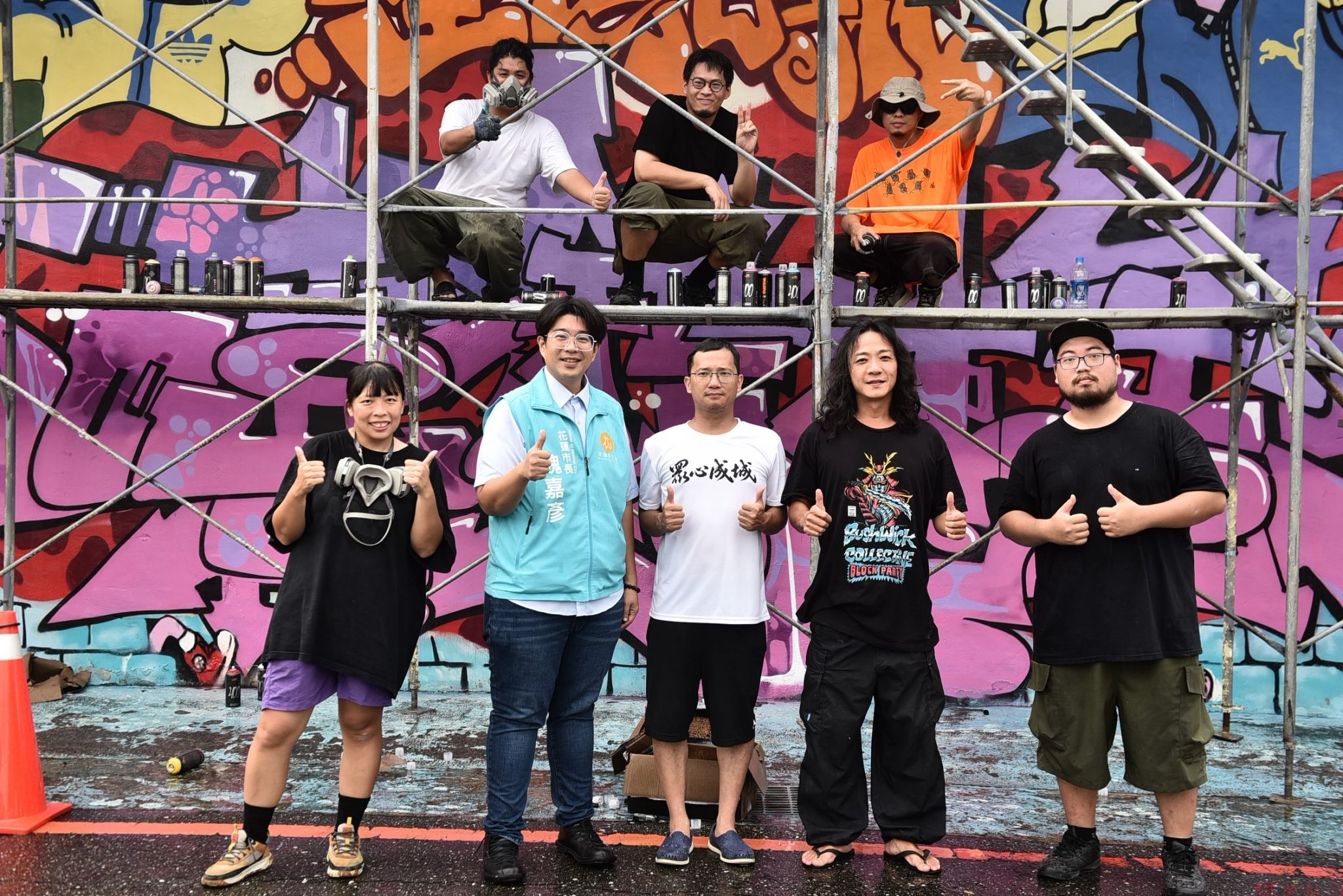 繽紛塗鴉重現萬壽溪記憶 花蓮市進豐園區花樣百出 繽紛塗鴉重現萬壽溪記憶 花蓮市進豐園區花樣百出