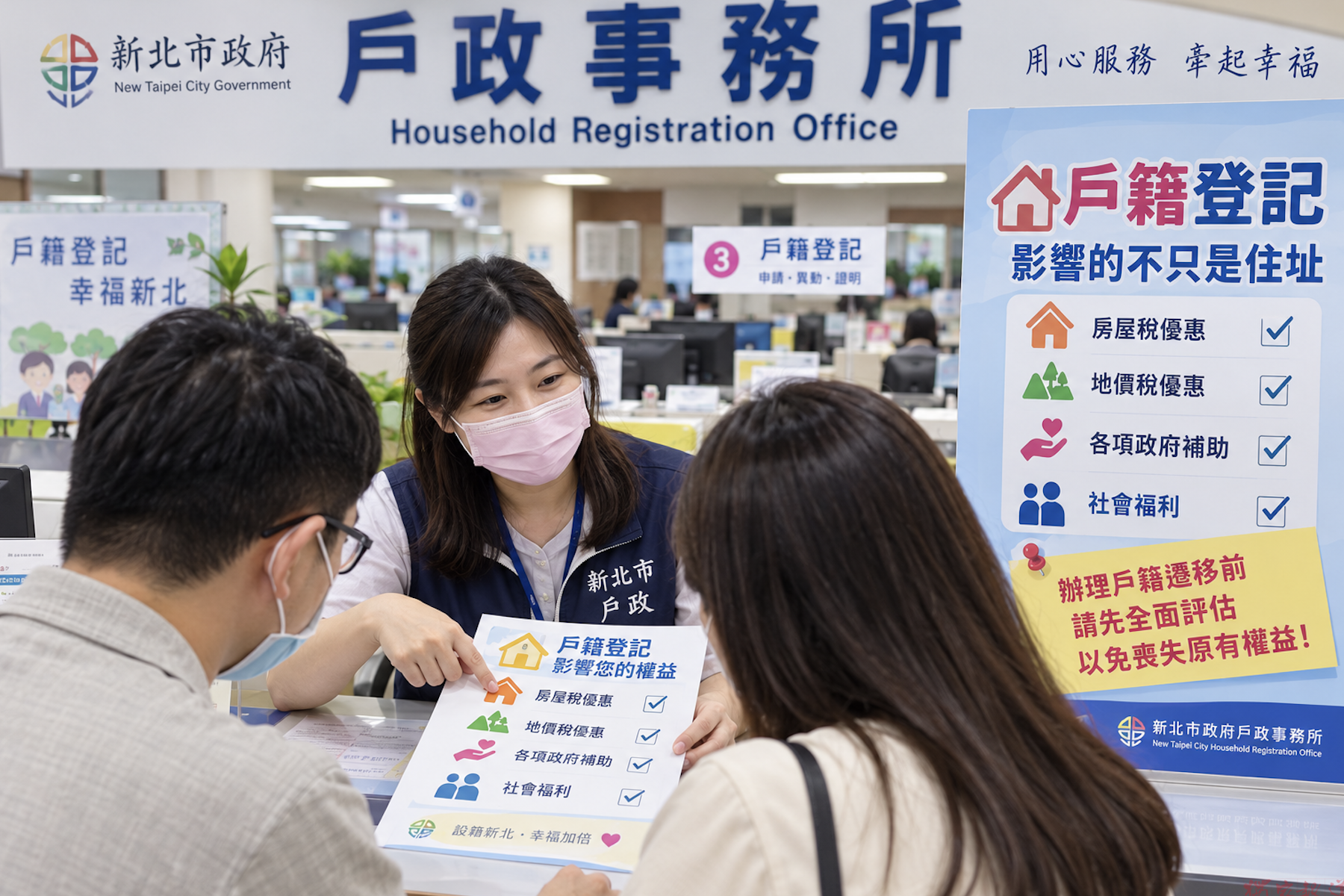 遷戶籍影響多項租稅優惠 新北市稅捐處納保官提醒民眾審慎規劃 遷戶籍影響多項租稅優惠 新北市稅捐處納保官提醒民眾審慎規劃