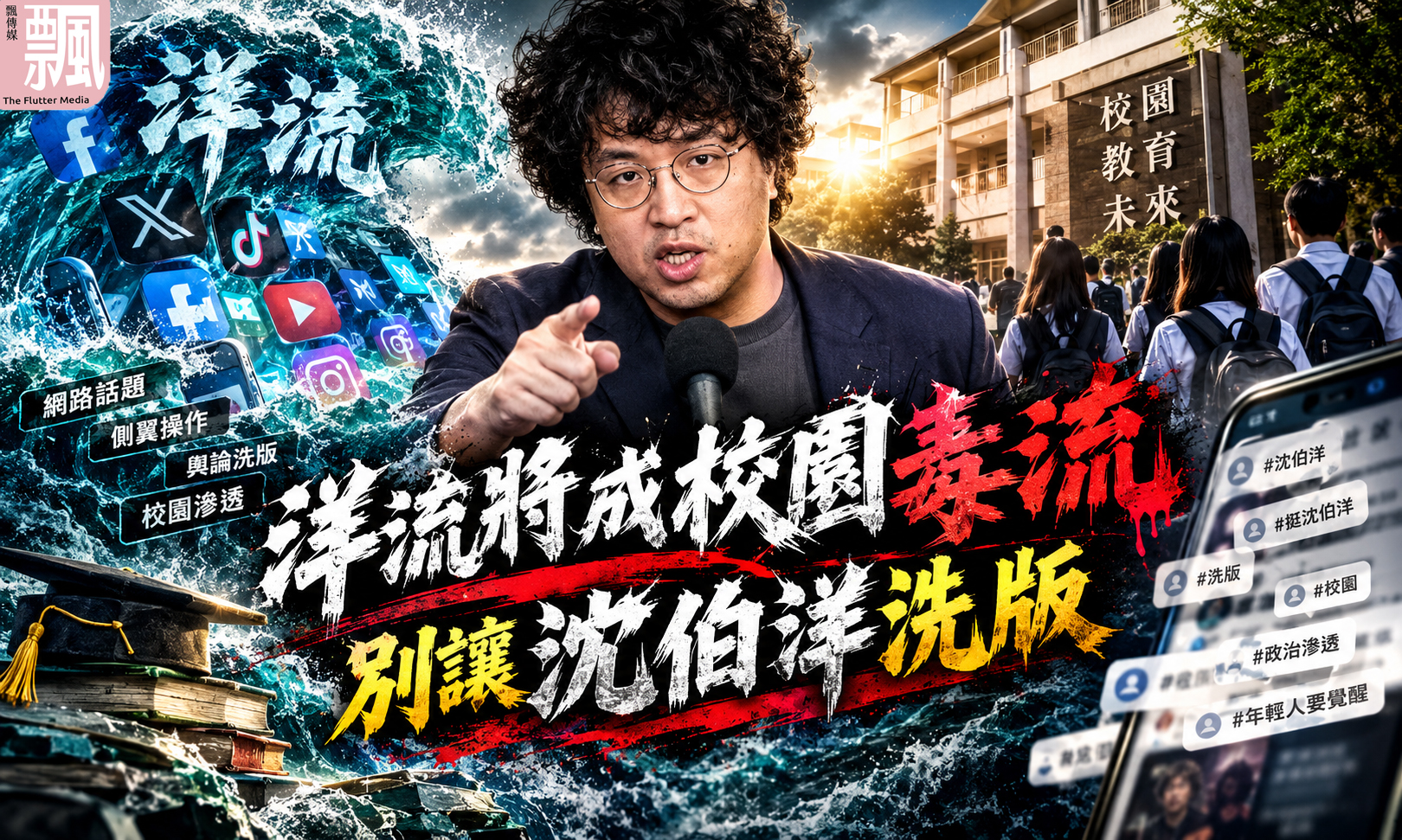 飄傳媒》洋流將成校園毒流 別讓沈伯洋洗版（何豪毅）