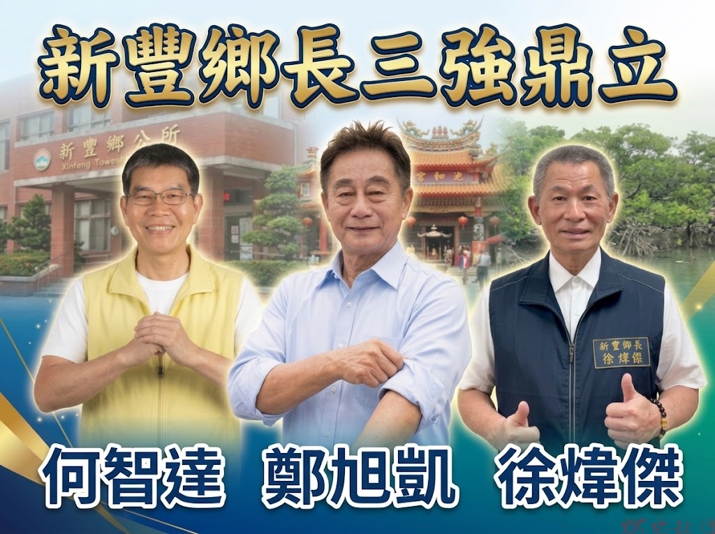 新豐鄉長三強鼎立 藍綠色彩交錯之外「治理能力」成選戰新戰場 新豐鄉長三強鼎立 藍綠色彩交錯之外「治理能力」成選戰新戰場