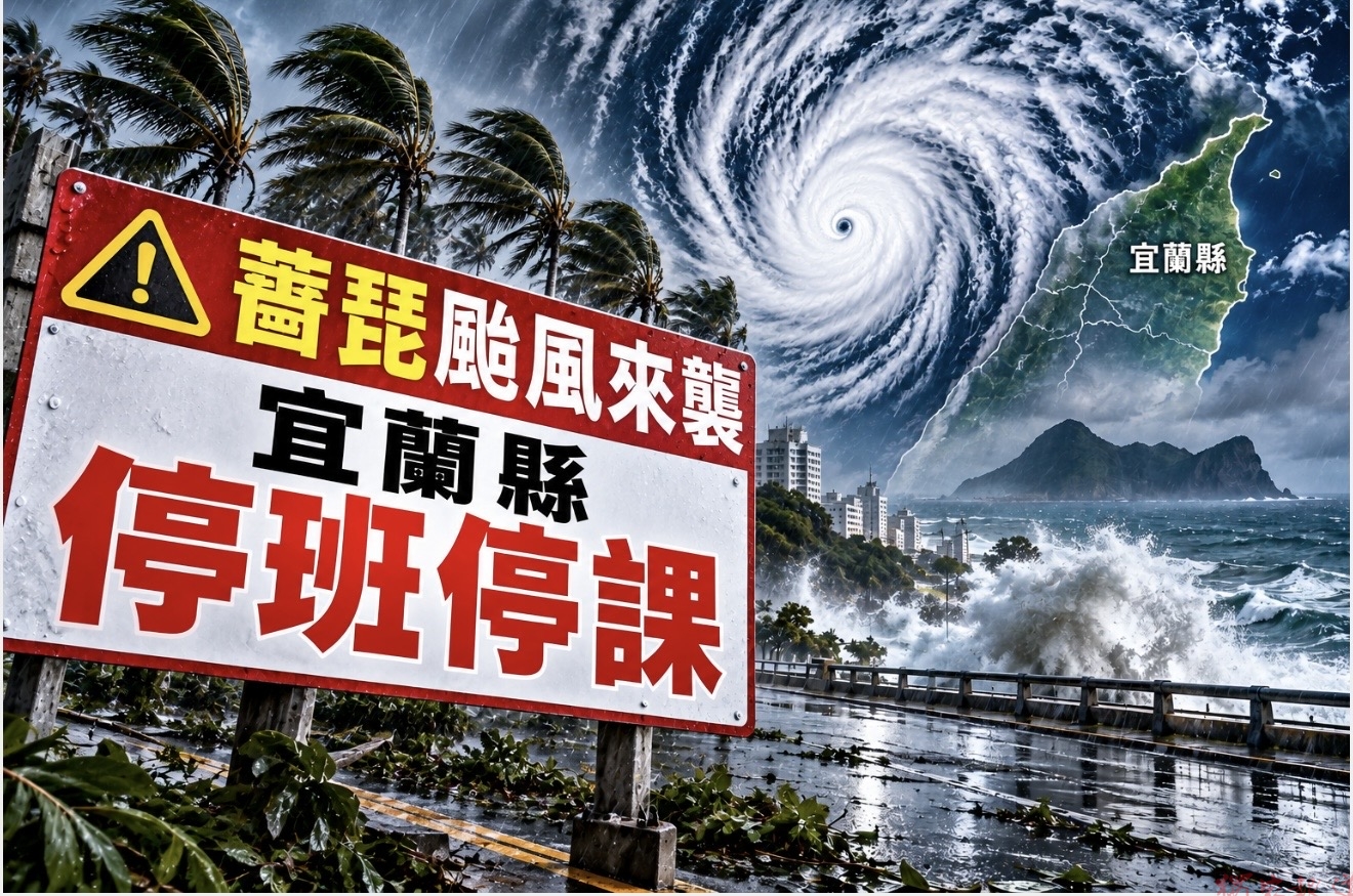 中颱薔琵來襲!宜蘭風力達停班課標準 縣府宣布23日全面停班停課 中颱薔琵來襲!宜蘭風力達停班課標準 縣府宣布23日全面停班停課
