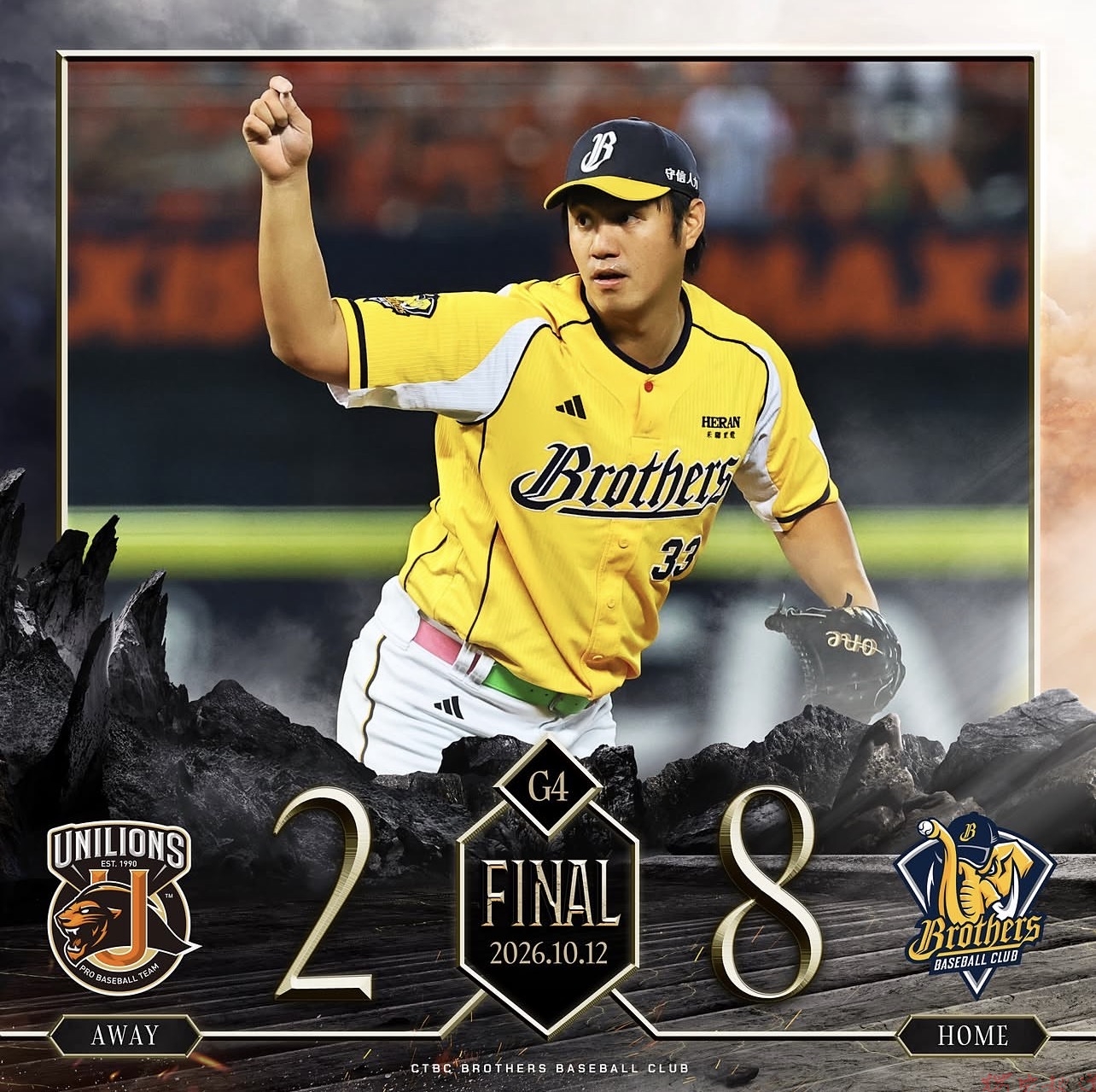 影/《CPBL季後賽》殊死戰兄弟投打俱佳 8:2大勝統一進軍台灣大賽! 影/《CPBL季後賽》殊死戰兄弟投打俱佳 8:2大勝統一進軍台灣大賽!