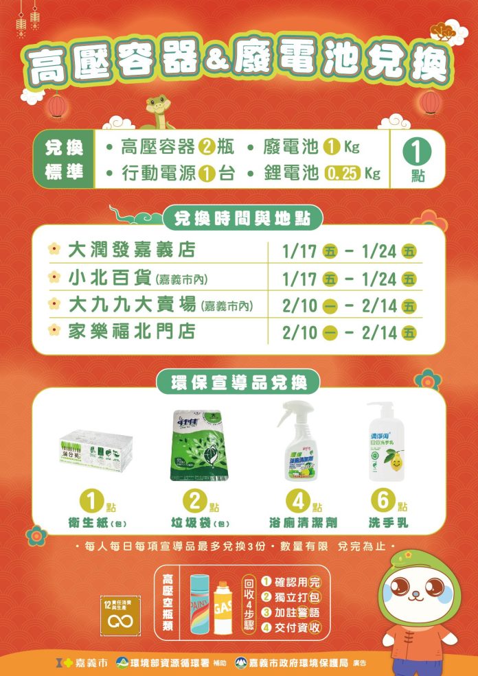 守護嘉園!4步驟回收高壓容器「瓶」安過新年 守護嘉園!4步驟回收高壓容器「瓶」安過新年