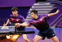 【杭州亞運】 奪金有望 桌球男雙莊智淵、林昀儒聯手進四強 莊智淵(右)與林昀儒(左)桌球男雙搶進四強。(中華奧會提供)