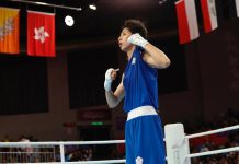 【杭州亞運】 女子57公斤級拳擊 林郁婷進4強 拿下巴黎奧運參賽門票 林郁婷在杭州亞運拳擊女子57公斤級勇闖4強。圖/中華奧會提供