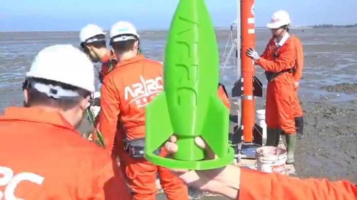 國立交通大學前瞻火箭研究中心（ARRC）在新竹香山濕地進火箭飛行測試。