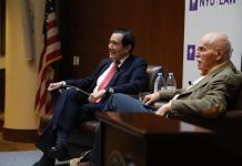 紐約大學演講 馬英九點名歐布萊恩 不應將台灣「武器化」 前總統馬英九美東時間16日難紐約大學演講。圖/馬辦提供