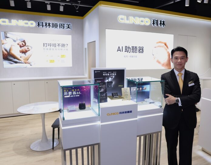 為了更貼近人們的消費習慣，科林領先業界破除醫療藩籬，進駐百貨商場。（圖為科林集團聽力暨睡眠事業群總經理林尚威）